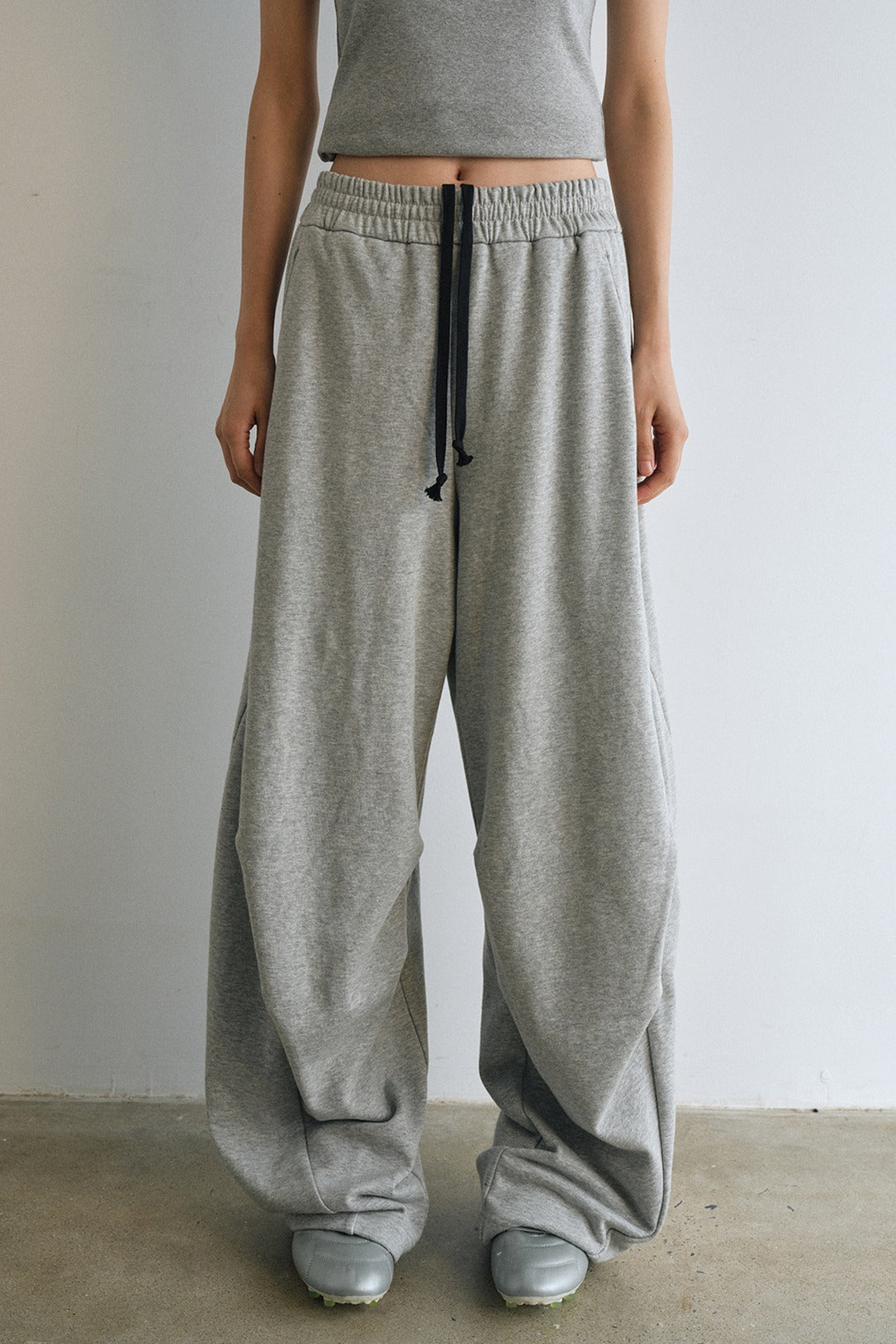 Cotton blend structured design sweatpants | 3 color