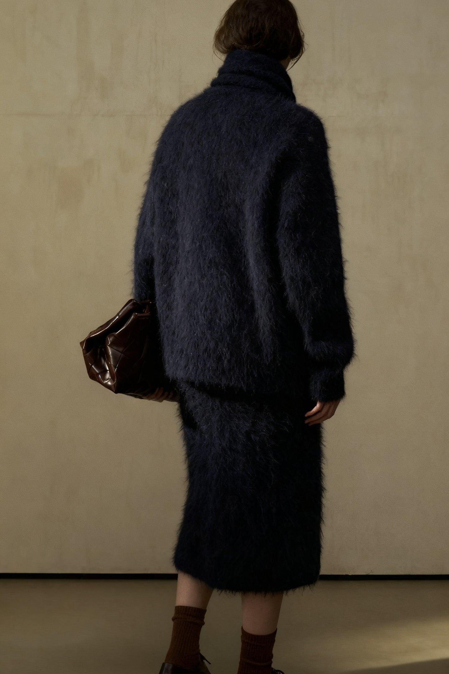 Falda elástica y esponjosa de mezcla de alpaca | 3 colores