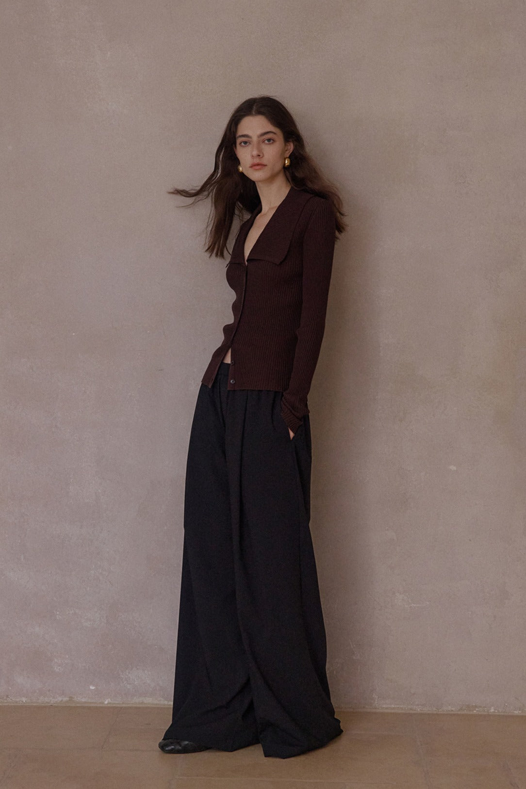 Lightweight thin wide-leg drape casual pants | 2 color