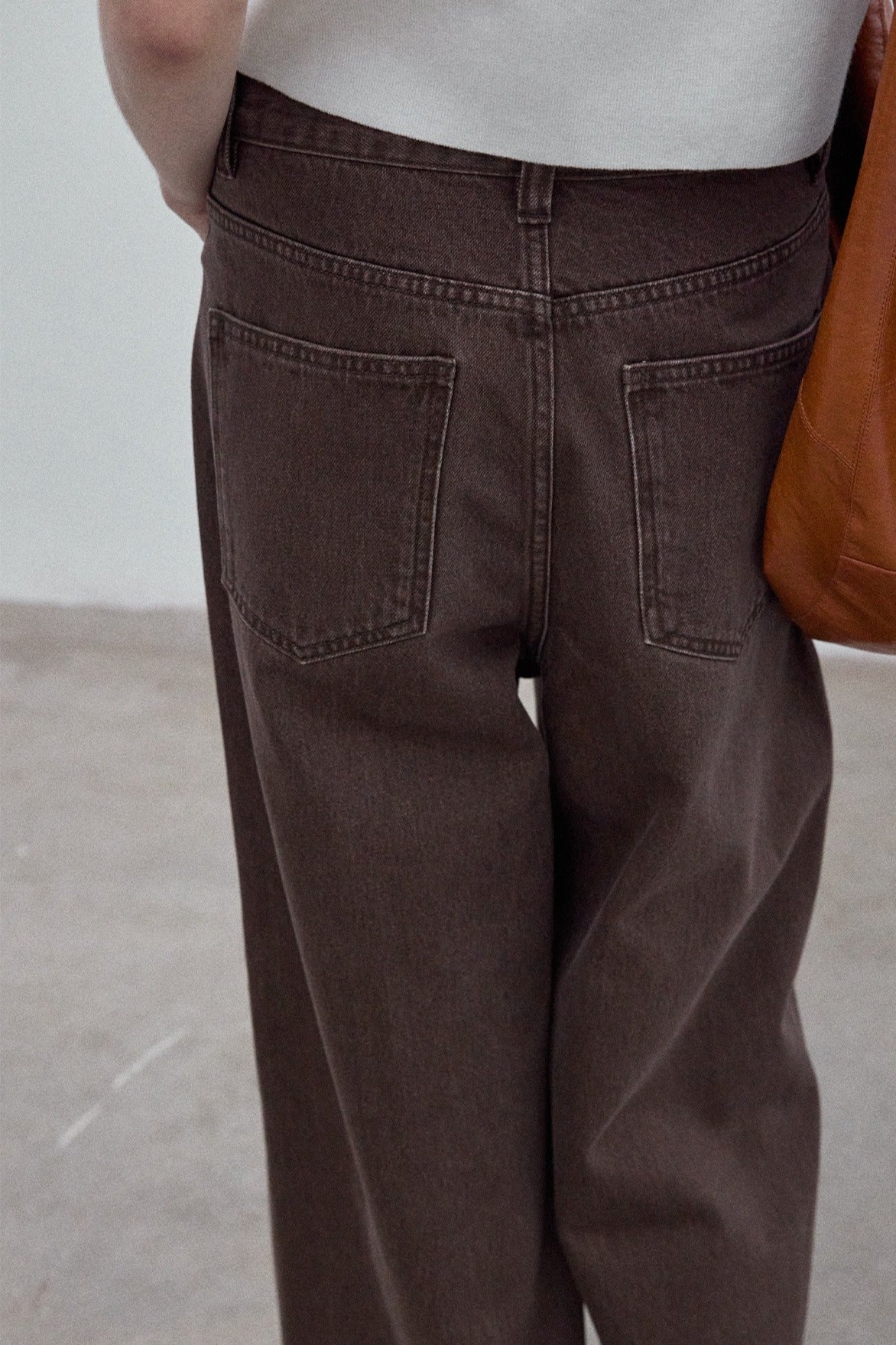 100% cotton straight wide-leg jeans | 2 color