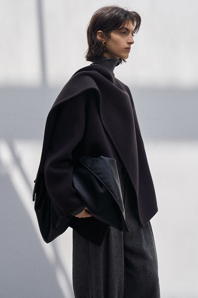 Veste multi-positions style cape 100% laine | 4 couleurs