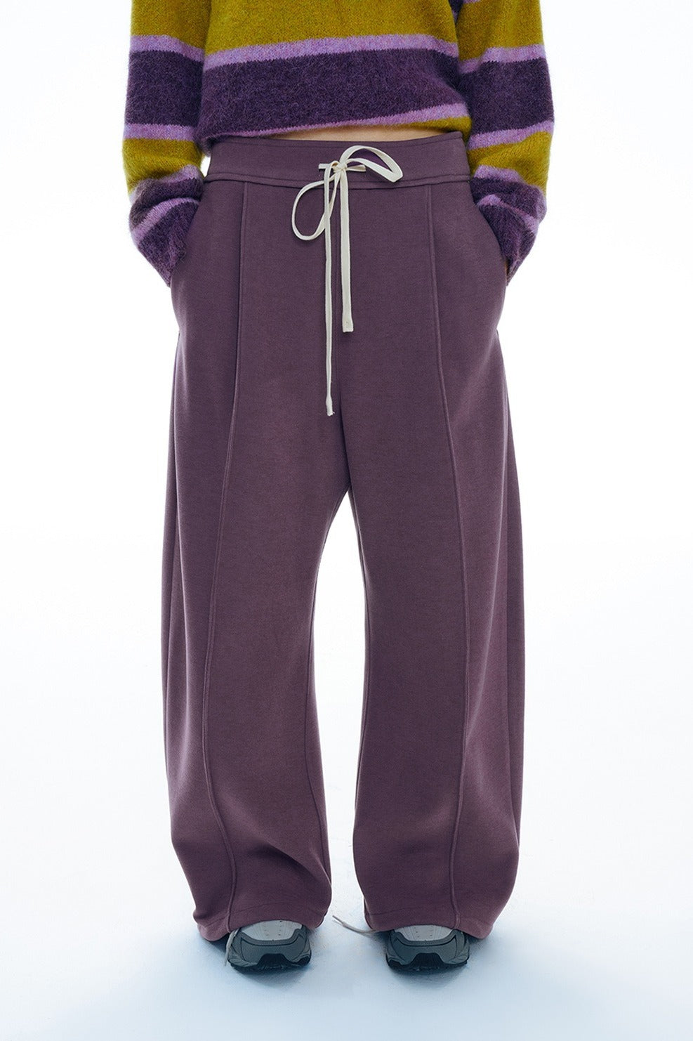 Sickle shaped wide-leg casual pants | 3 color