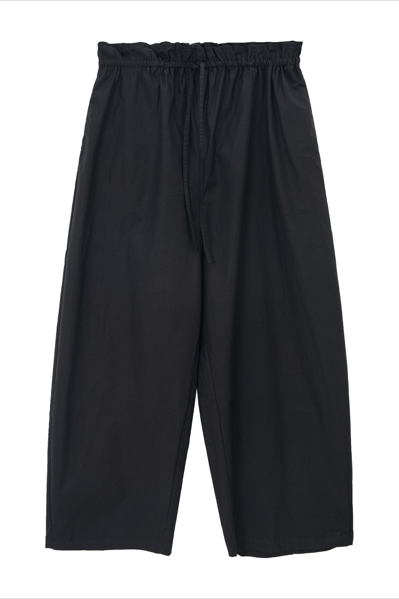 100% cotton crisp feel peplum waist pants | 4 color