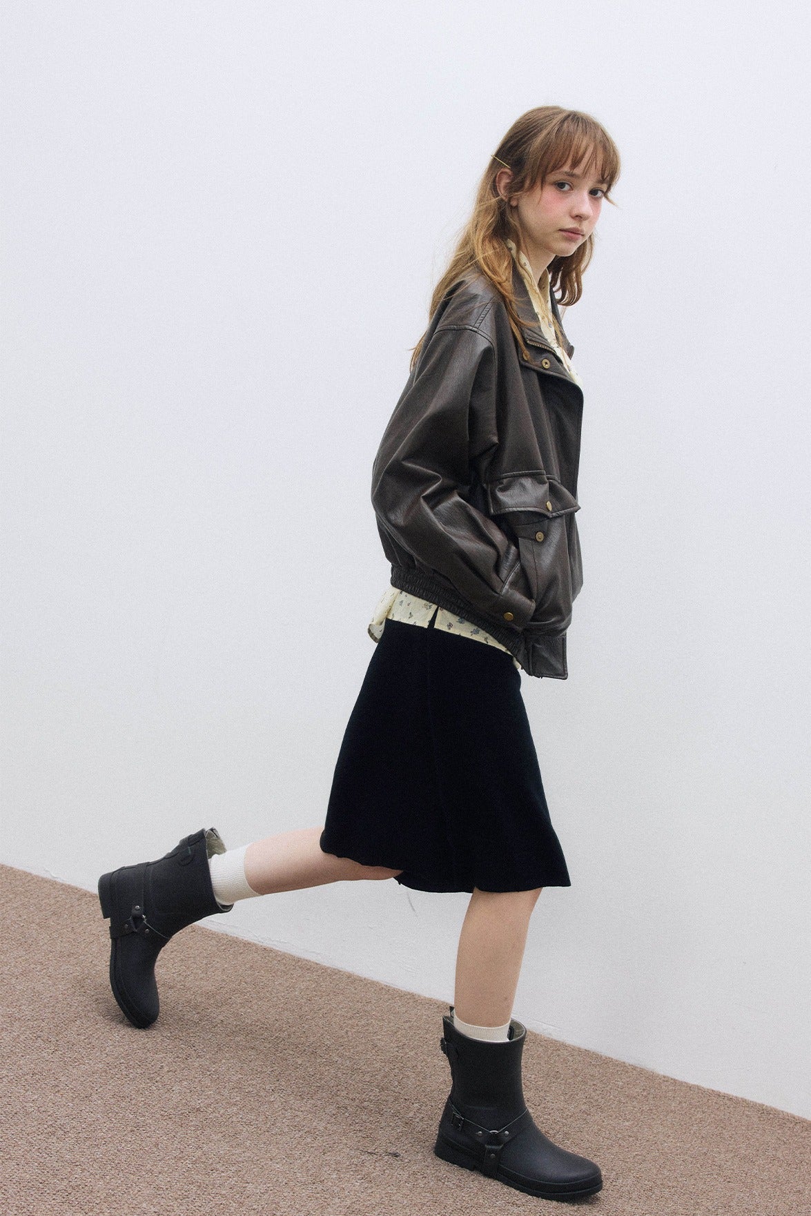 Relaxed-fit soft PU coating jacket | 3 color