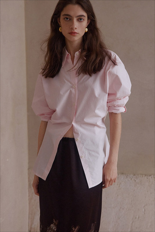 100% cotton gathered waist chic shirt | 3 color