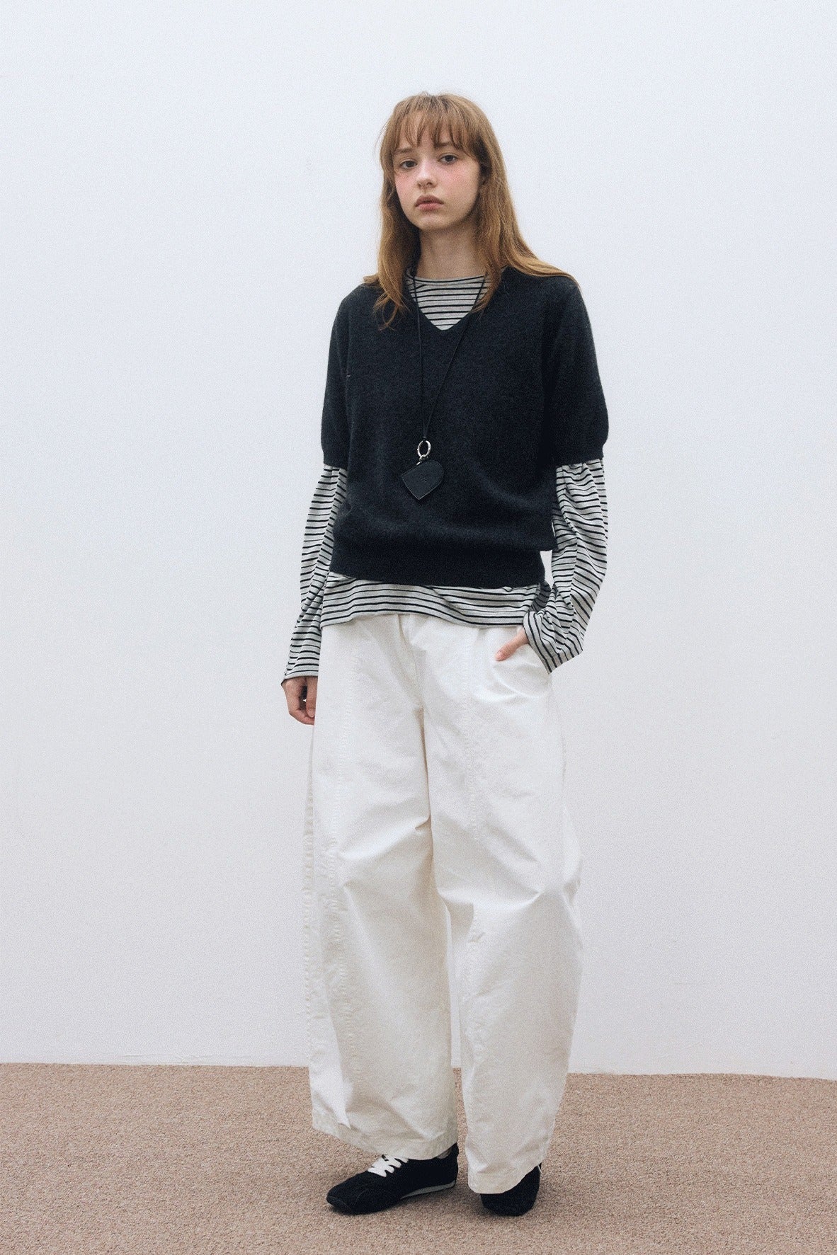 100% cotton lantern shape relaxed-fit pants | 4 color
