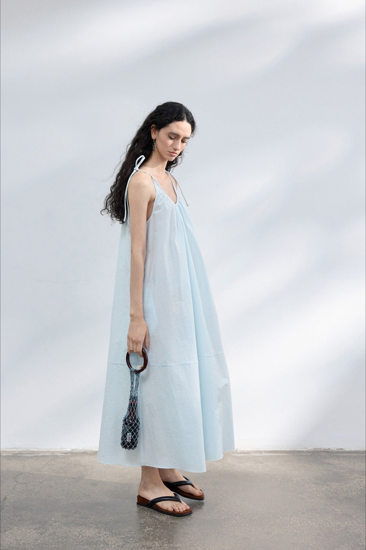 Cotton blend soft sling dress | 4 color