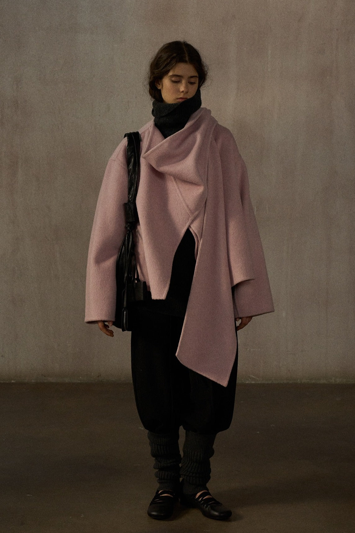 Wool-silk-angora double-faced jacket scarf collar | 4 color