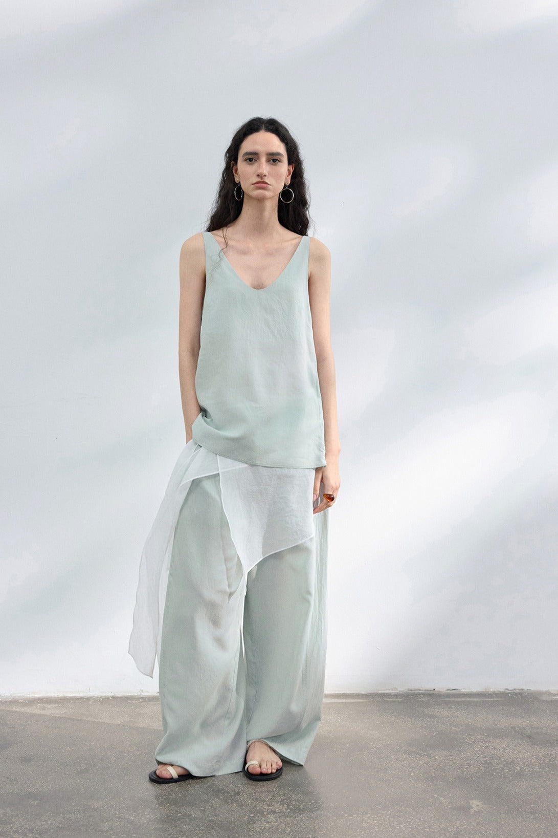 Lyocell elastic waist soft wide-leg pants | 4 color