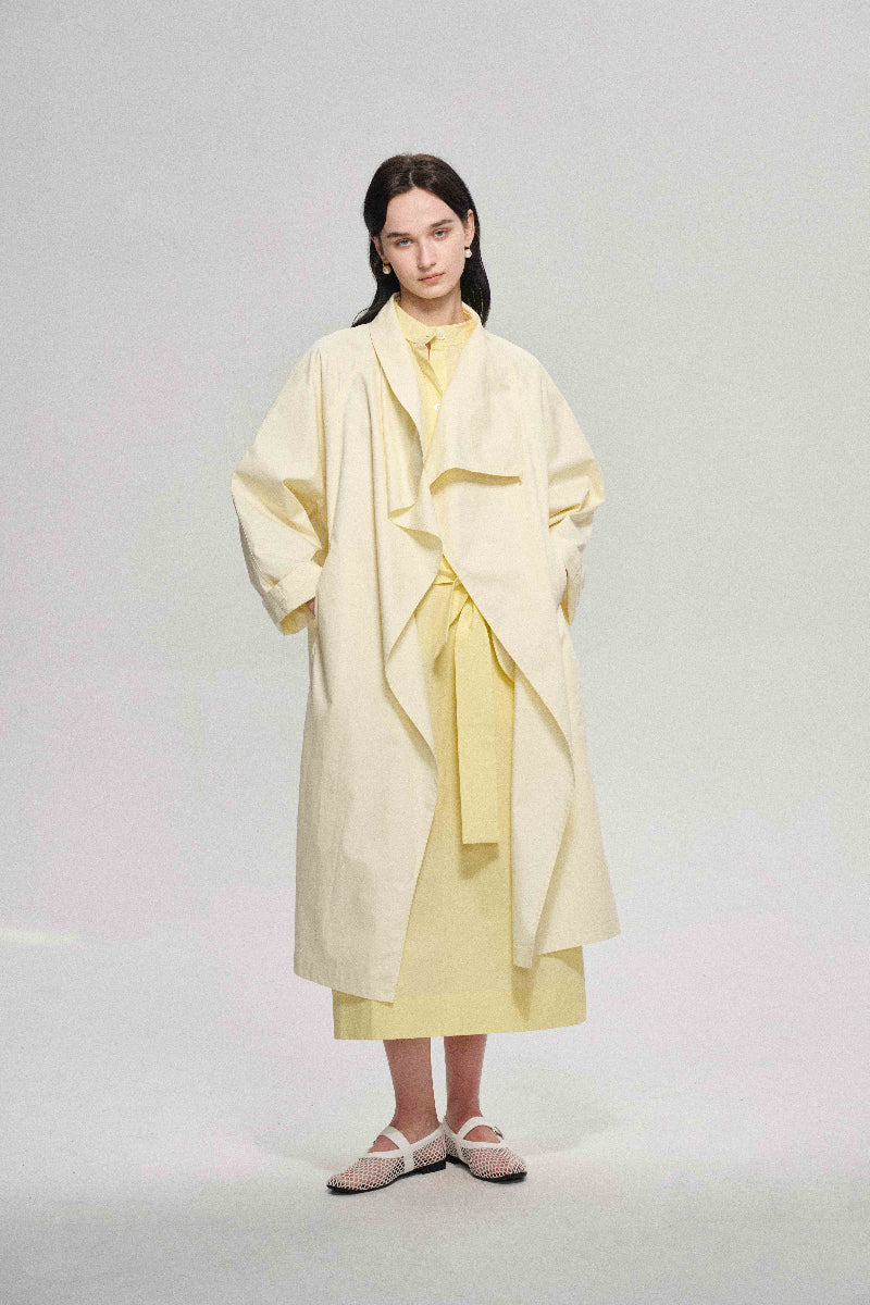 Robe simple texturée en coton coupe ample