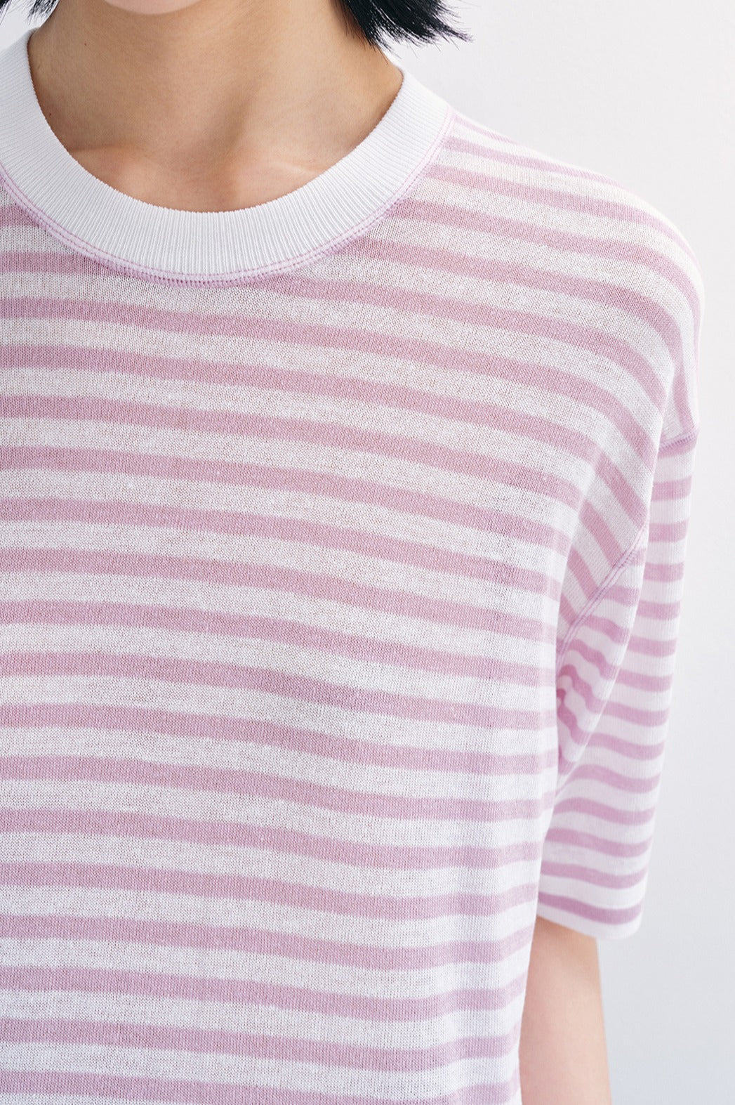 Relaxed-fit striped loose T-shirt | 4 color