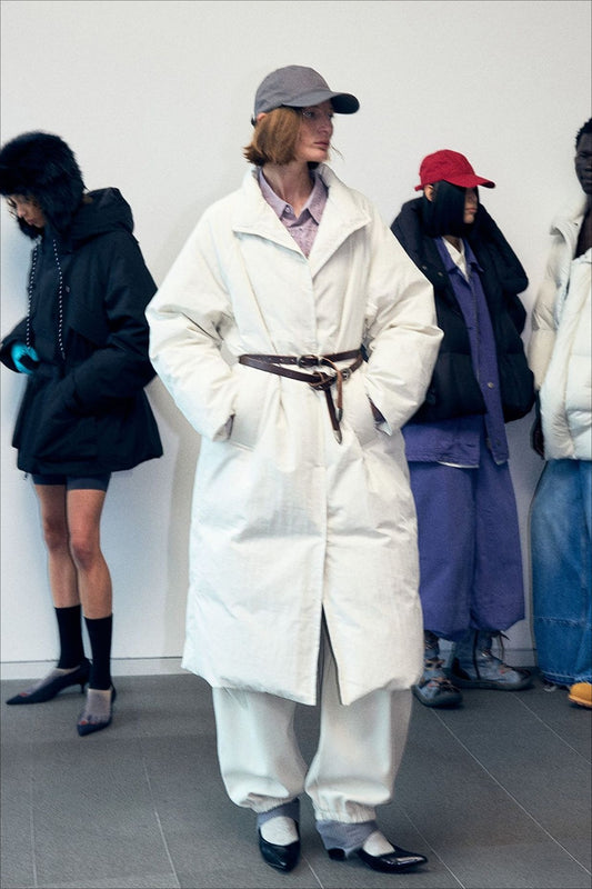 Paper-like textured stand-collar down coat | 3 color