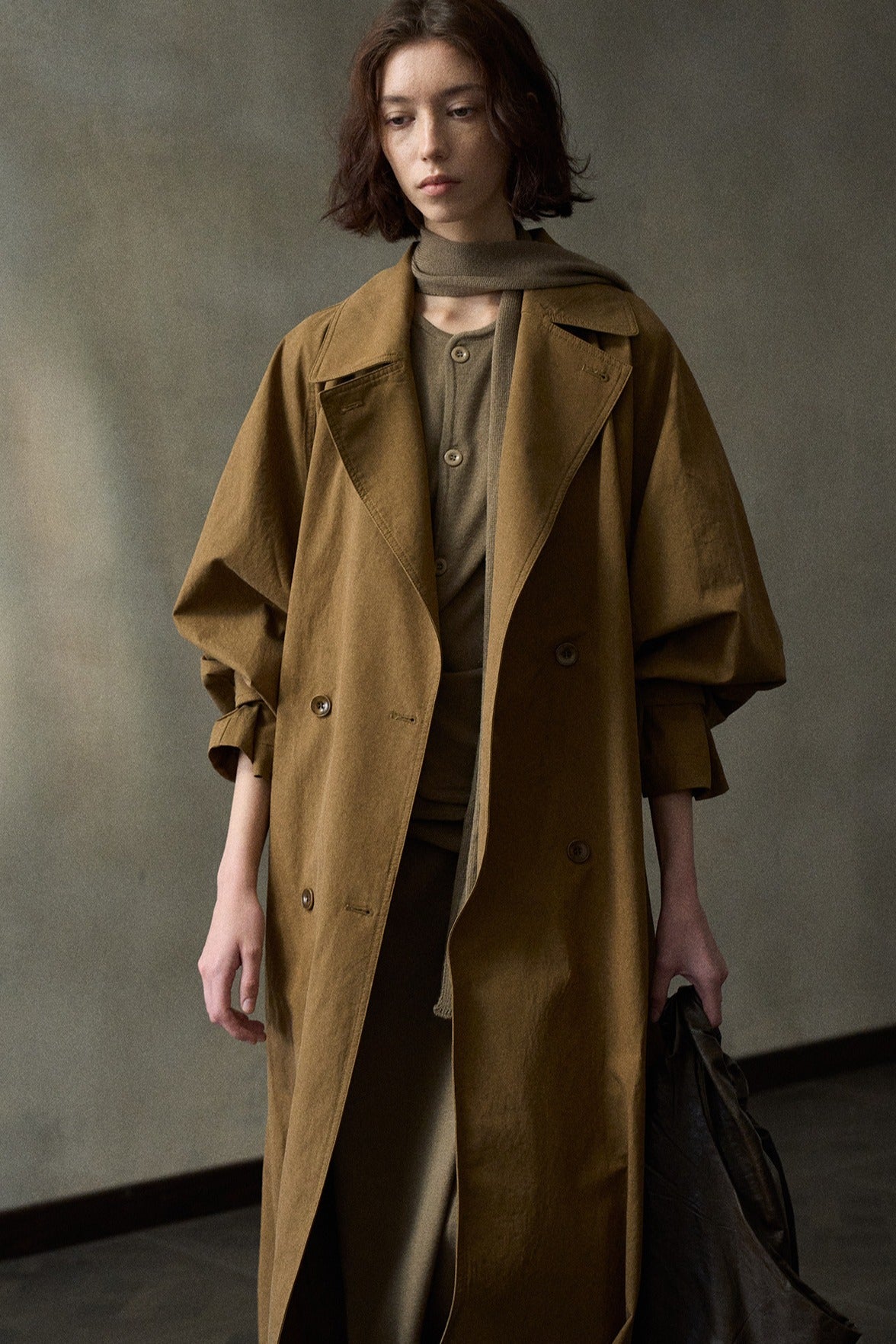 Lyocell blend relaxed fit trench coat | 2 color