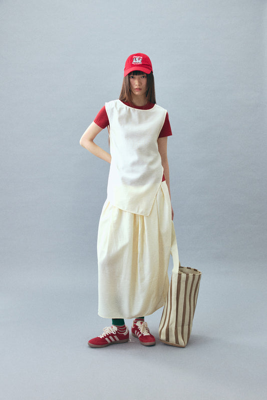 Falda plisada elástica con cintura refinada en forma de capullo