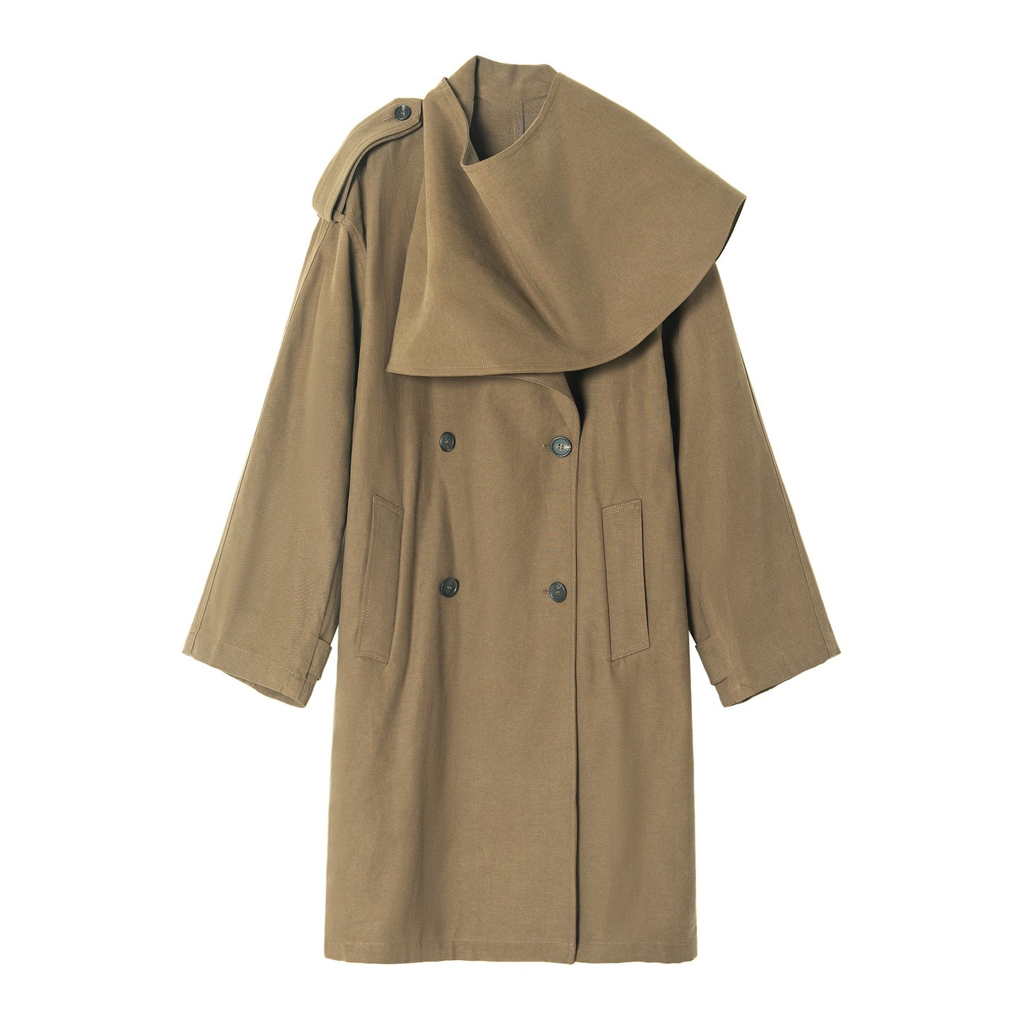 Gabardina romántica de largo medio con cuello de bufanda | 2 colores