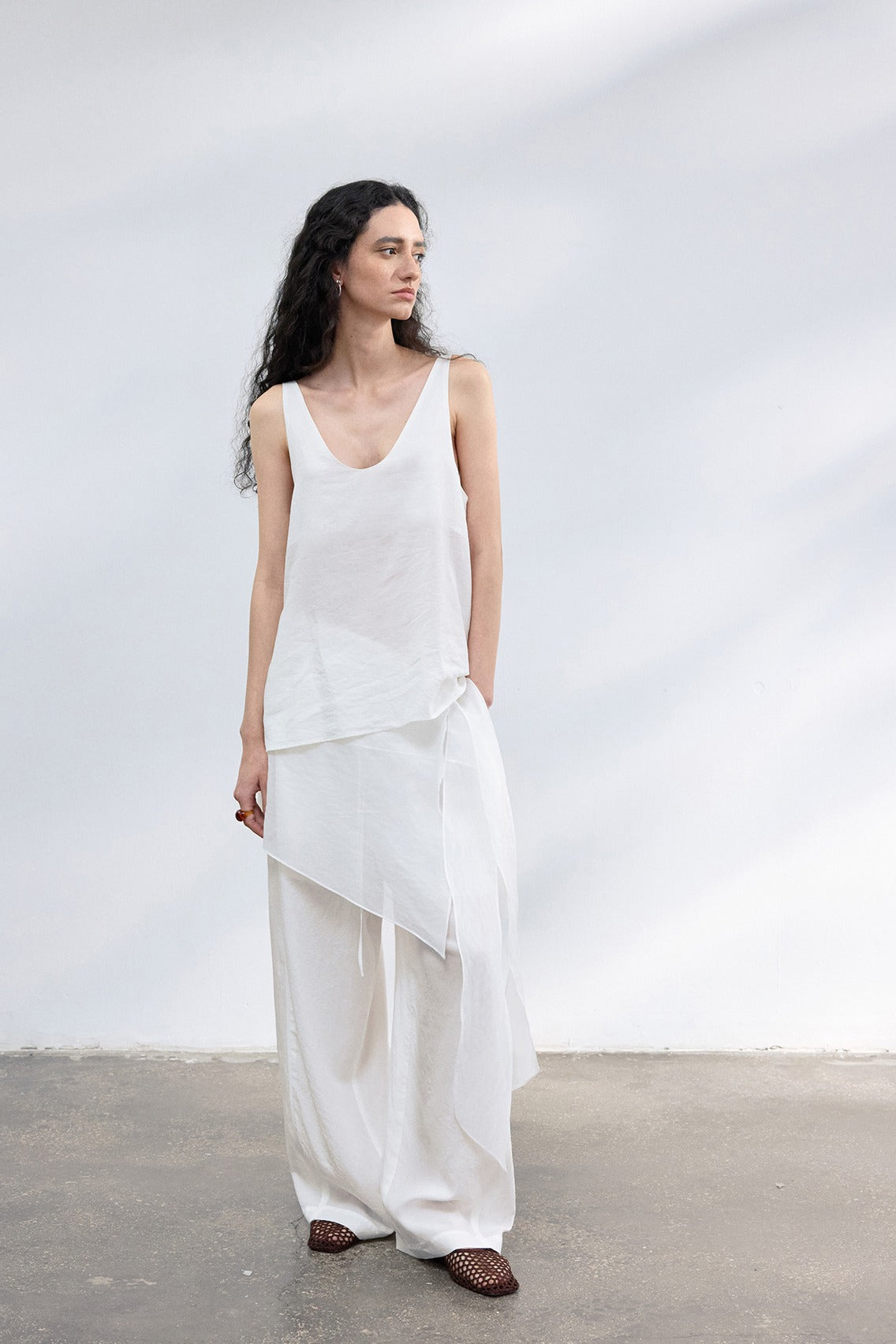 Lyocell elastic waist soft wide-leg pants | 4 color