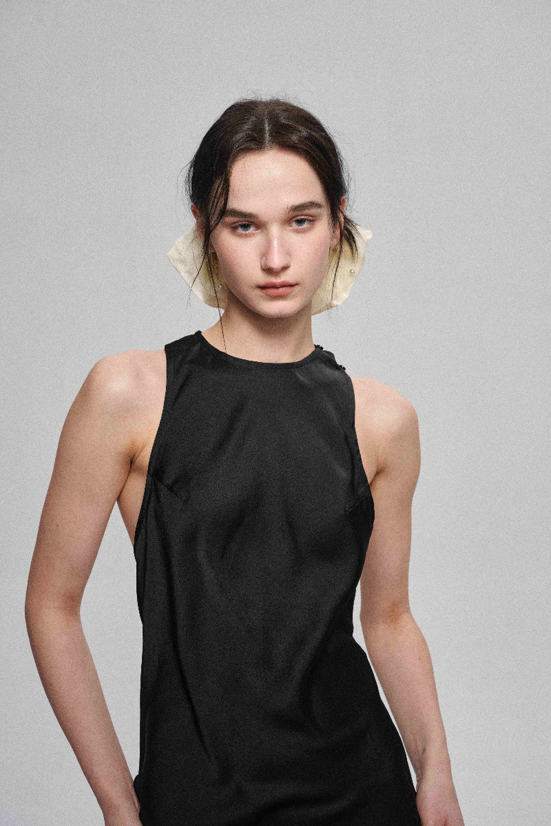 Robe romantique coupée en biais 100 % acétate