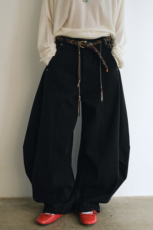 Cotton blend super-stylish oversized jeans