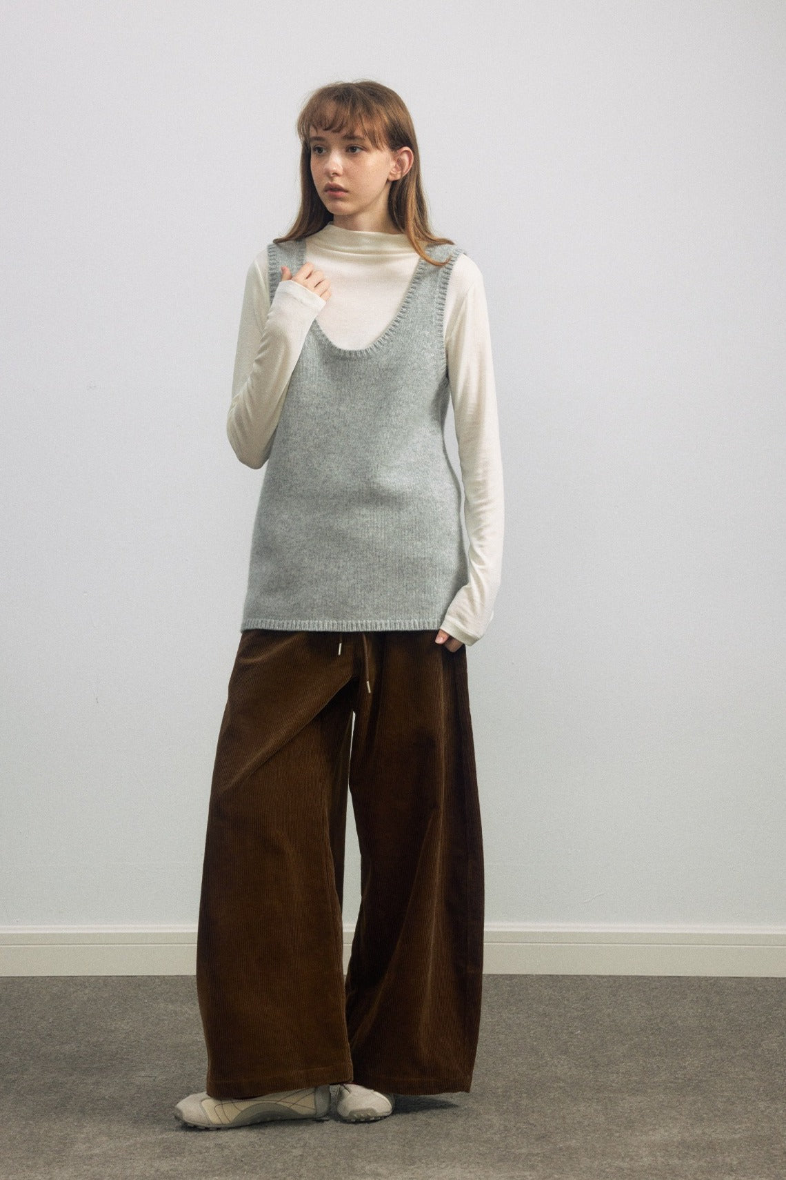 100% cotton wide-leg scythe-shape corduroy pants | 5 color