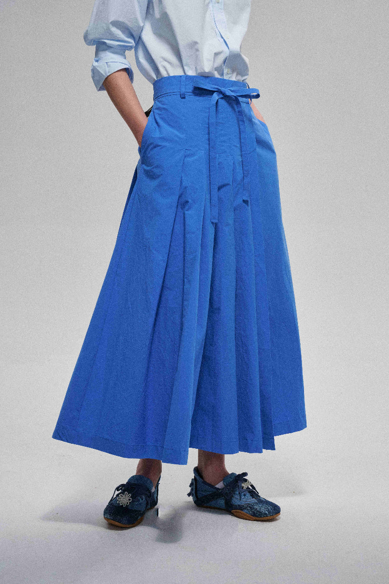 Jupe parapluie plissée style portefeuille 100 % coton