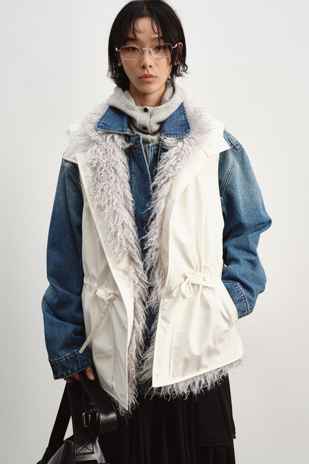 Cozy drawstring waist fleece lining vest | 2 color