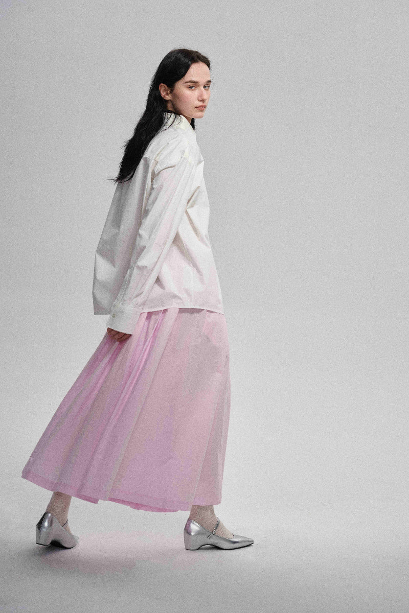 Chemise oversize à bords bruts 100 % coton