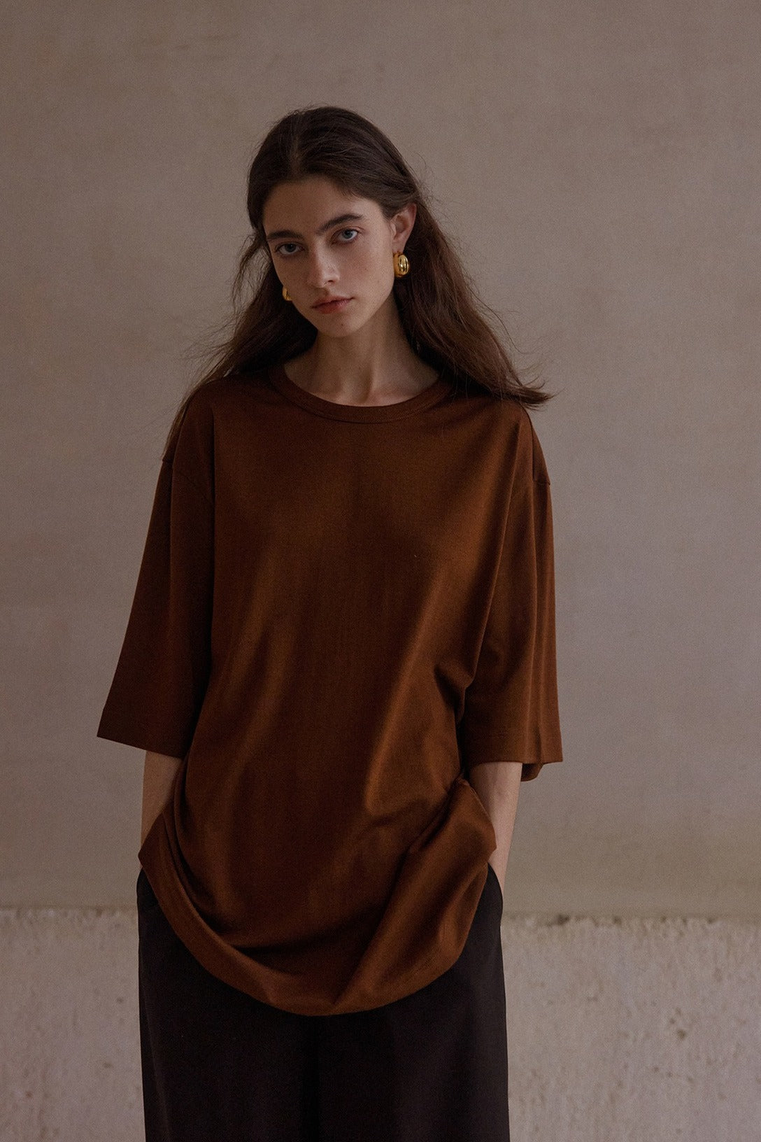 Relaxed-fit back split loose T-shirt | 5 color