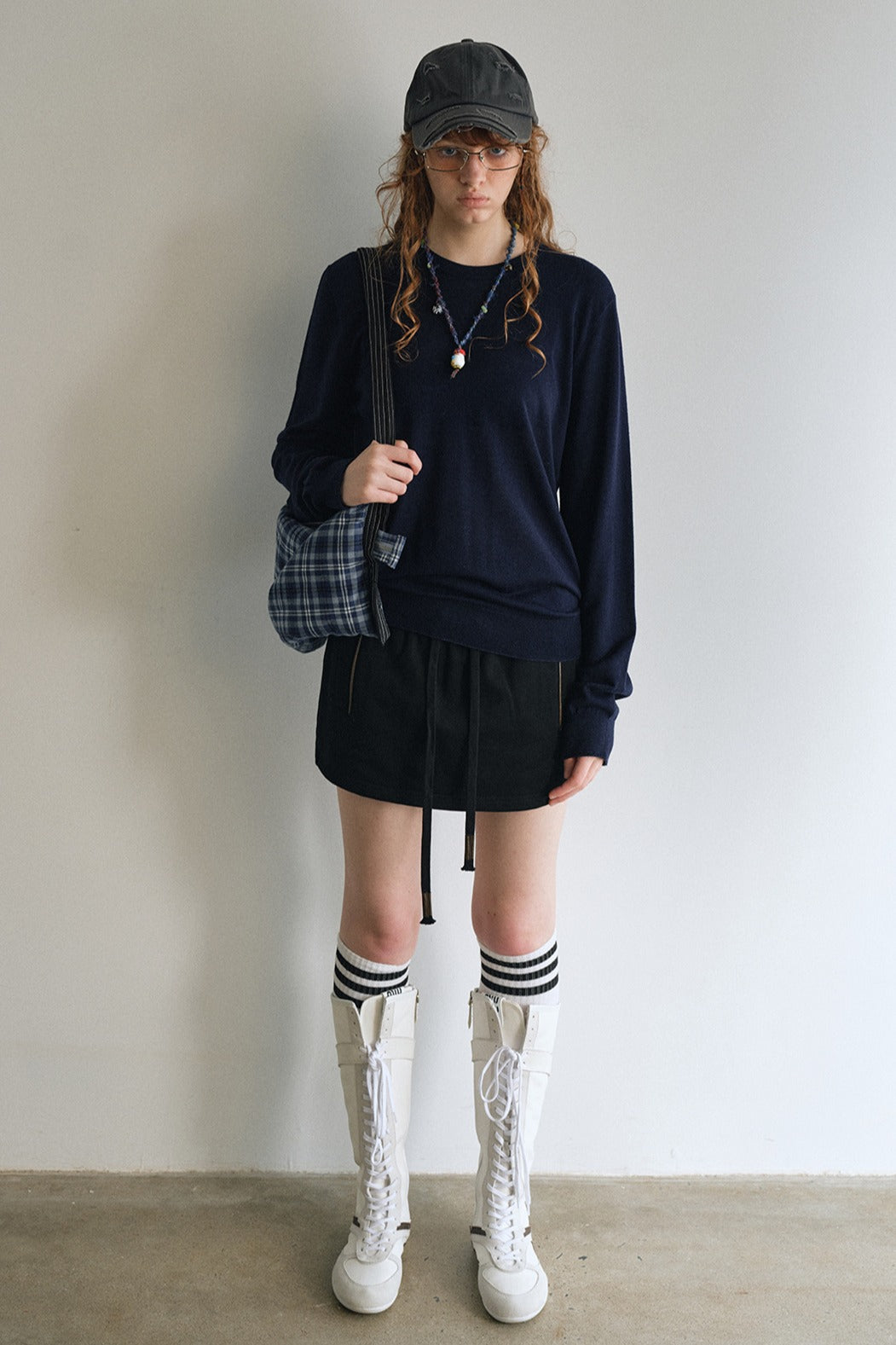 Wool blend back lines loose fit knitwear | 6 color