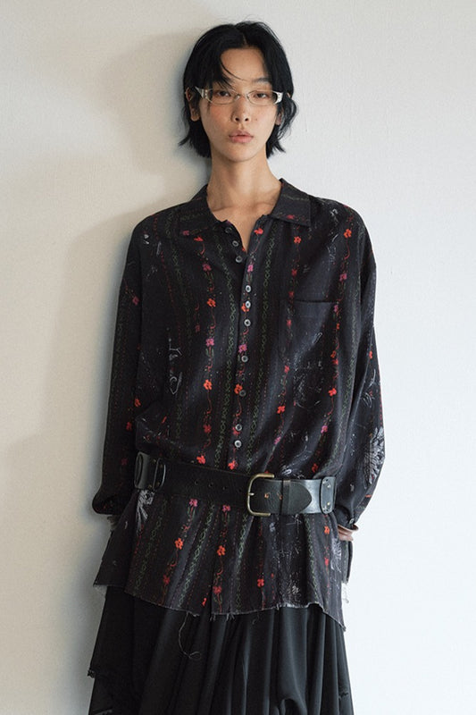 Viscose languid cut lounge vibes print shirt | 2 color