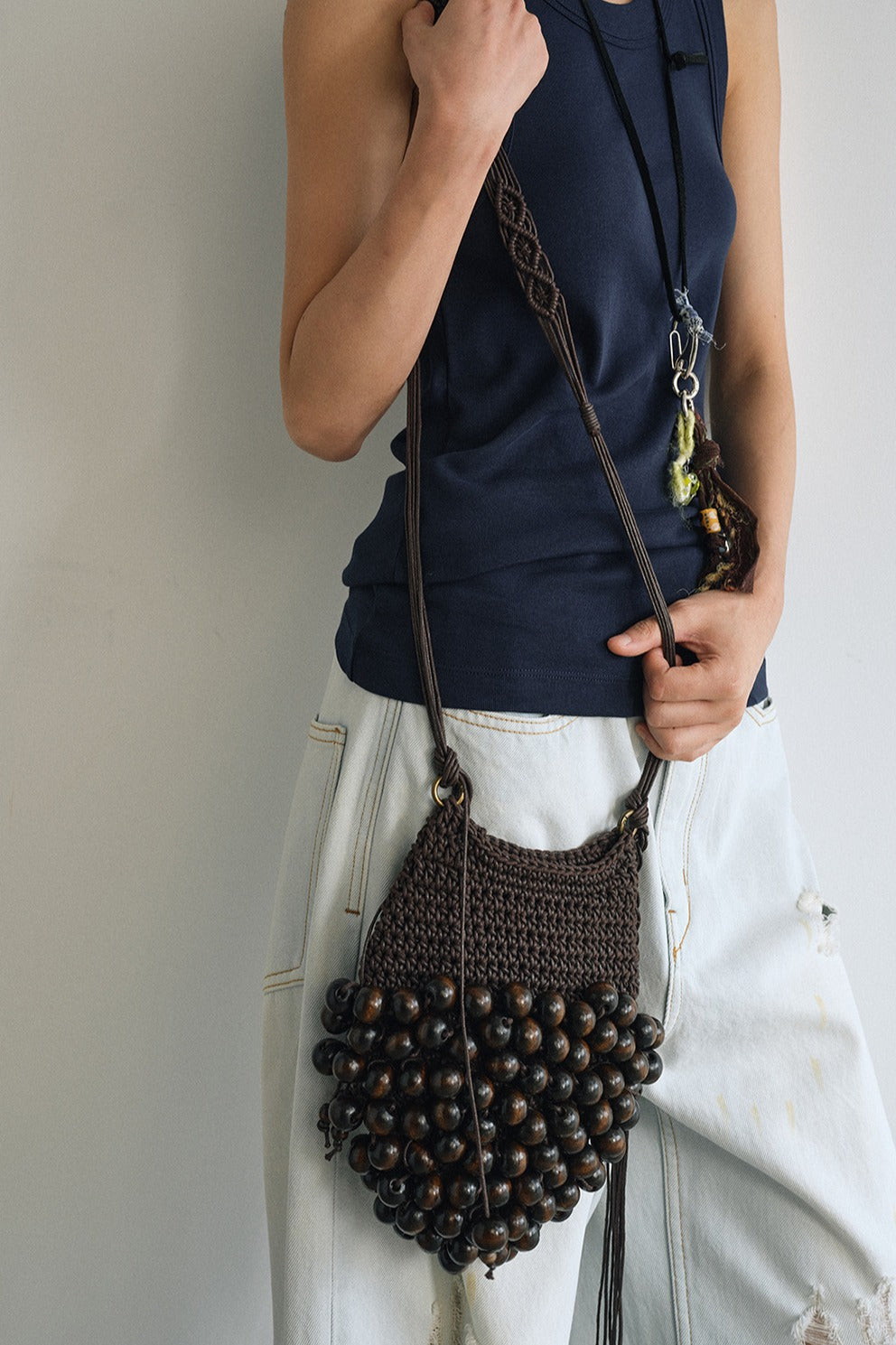 Trendy handwoven beads crossbody small bag | 2 color
