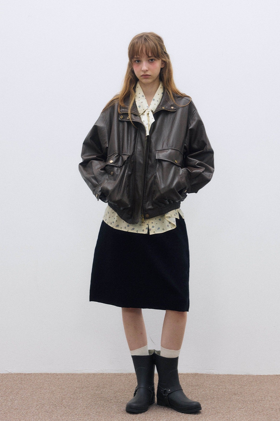Relaxed-fit soft PU coating jacket | 3 color