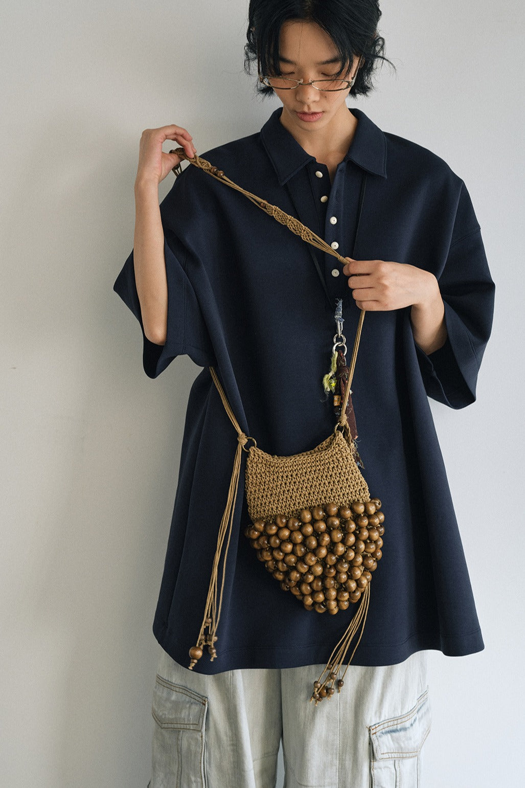 Trendy handwoven beads crossbody small bag | 2 color