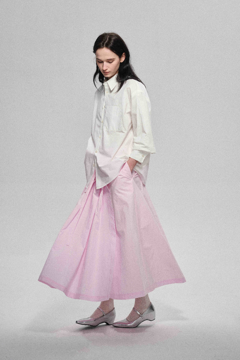 Chemise oversize à bords bruts 100 % coton