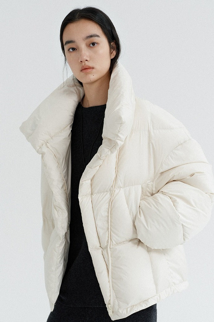 Modern stand collar cropped down jacket | 3 color