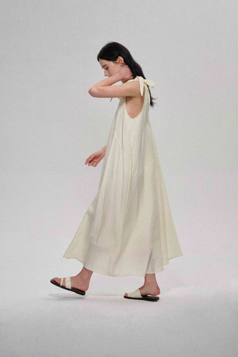 Lyocell blend multiway big hem strap dress | 3 color
