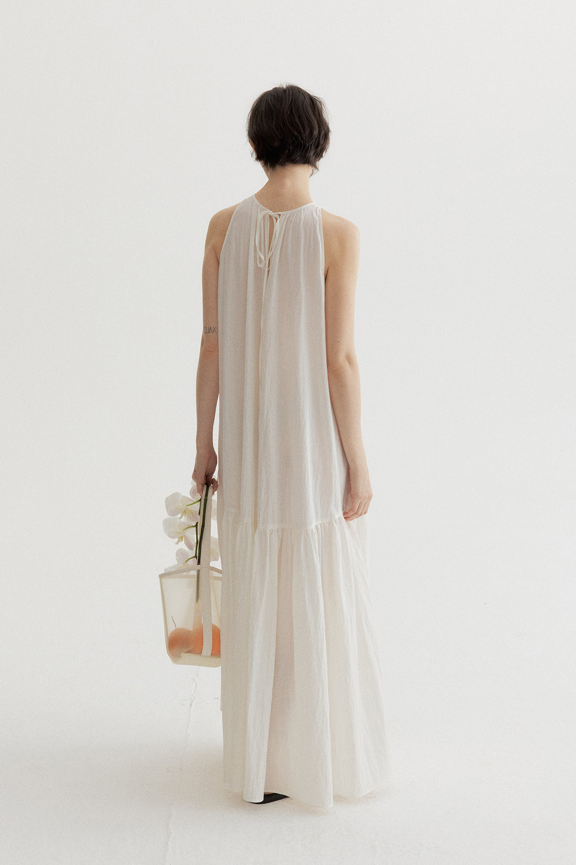 Lyocell blend voluminous airy maxi sleeveless dress | 4 color
