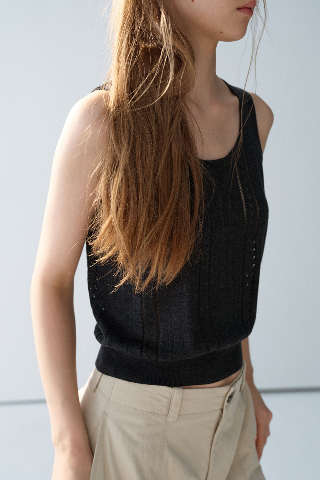 Lyocell blend wool short, perforated cute vest | 5 color