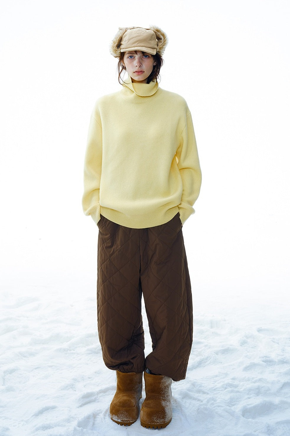 Wool blend high neck sweater | 4 color