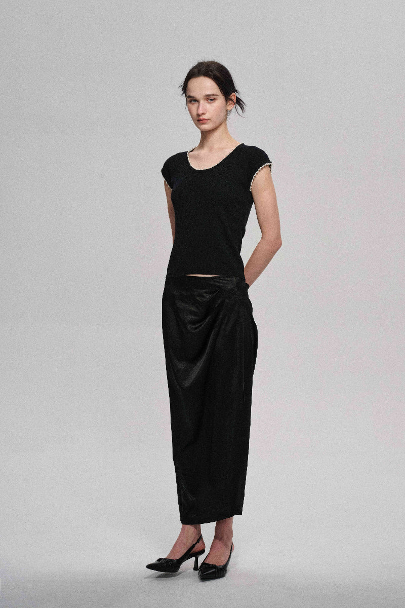 Comfortable ribbed knit sleeveless T-shirt | 2 color