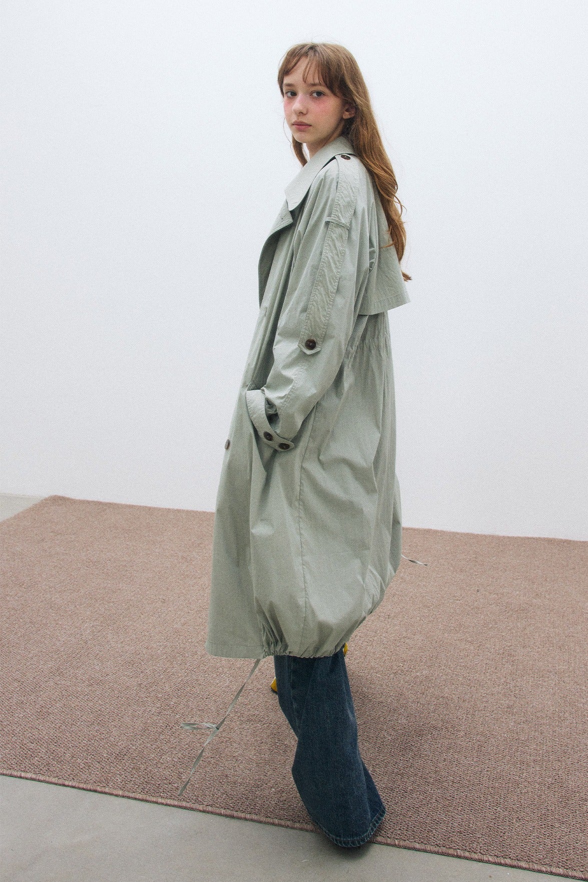 Cotton-nylon lightweight trench coat | 2 color