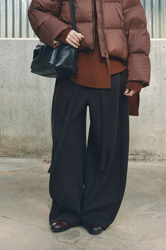 Pantalón banana acogedor con cinturón ancho | 2 colores