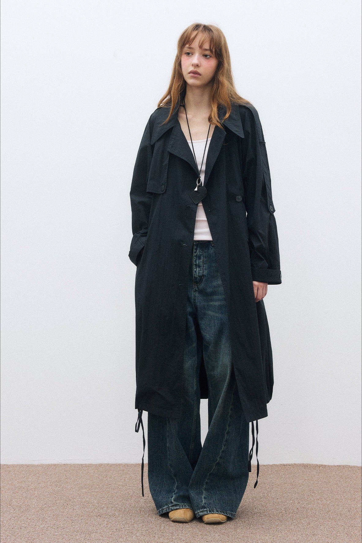 Cotton-nylon lightweight trench coat | 2 color