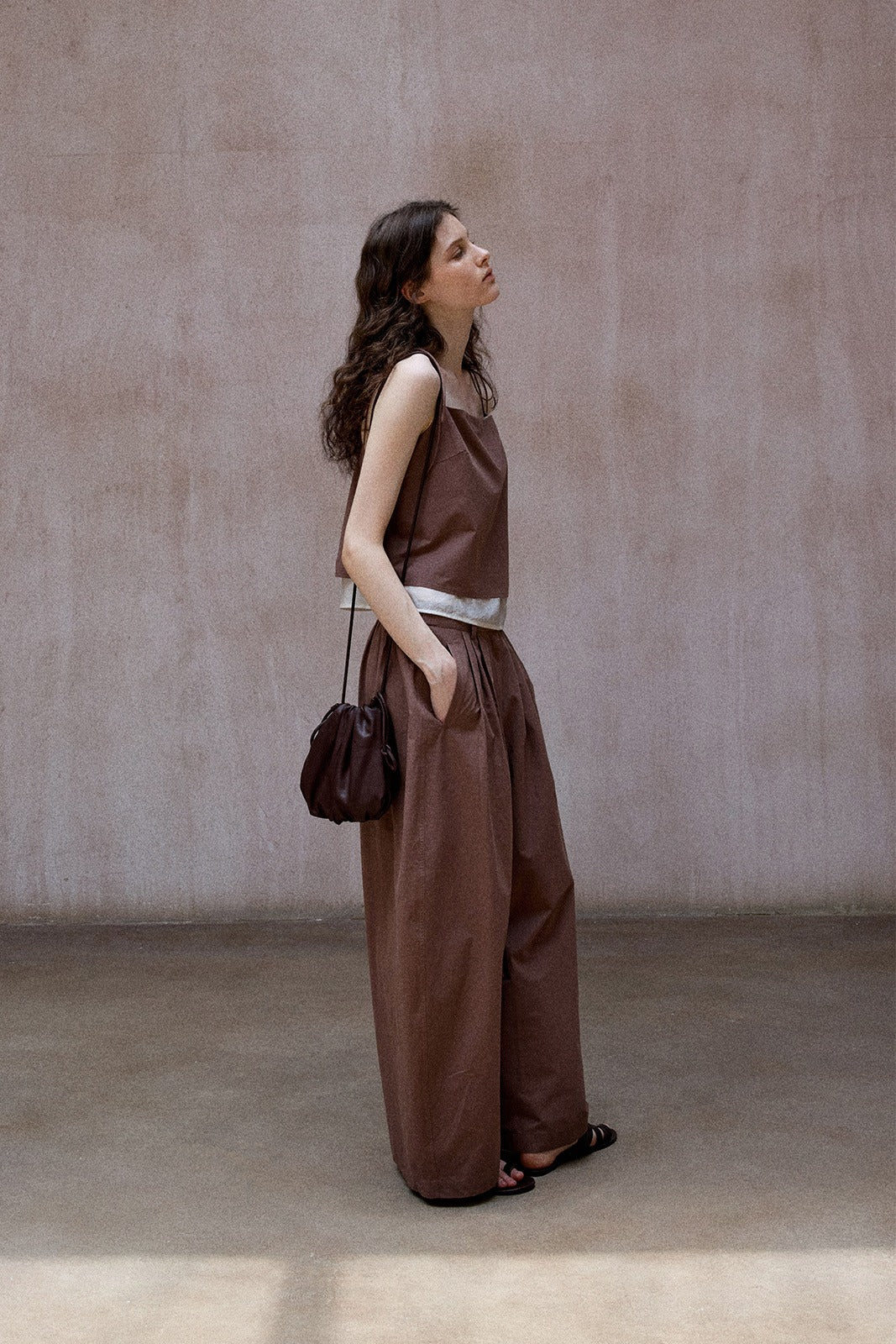 Cotton blend linen relaxed-fit pants | 3 color
