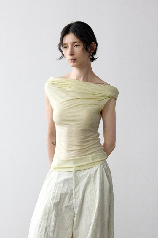 Lyocell blend smooth feel off-shoulder top | 5 color