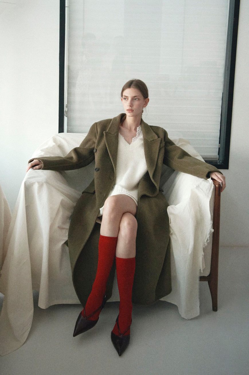 100% wool straight waisted silhouette versatile coat | 4 color