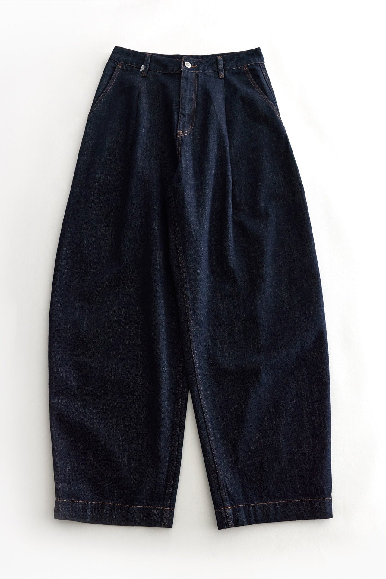 Cotton blend ultra-wide-leg silhouetted jeans | 2 color