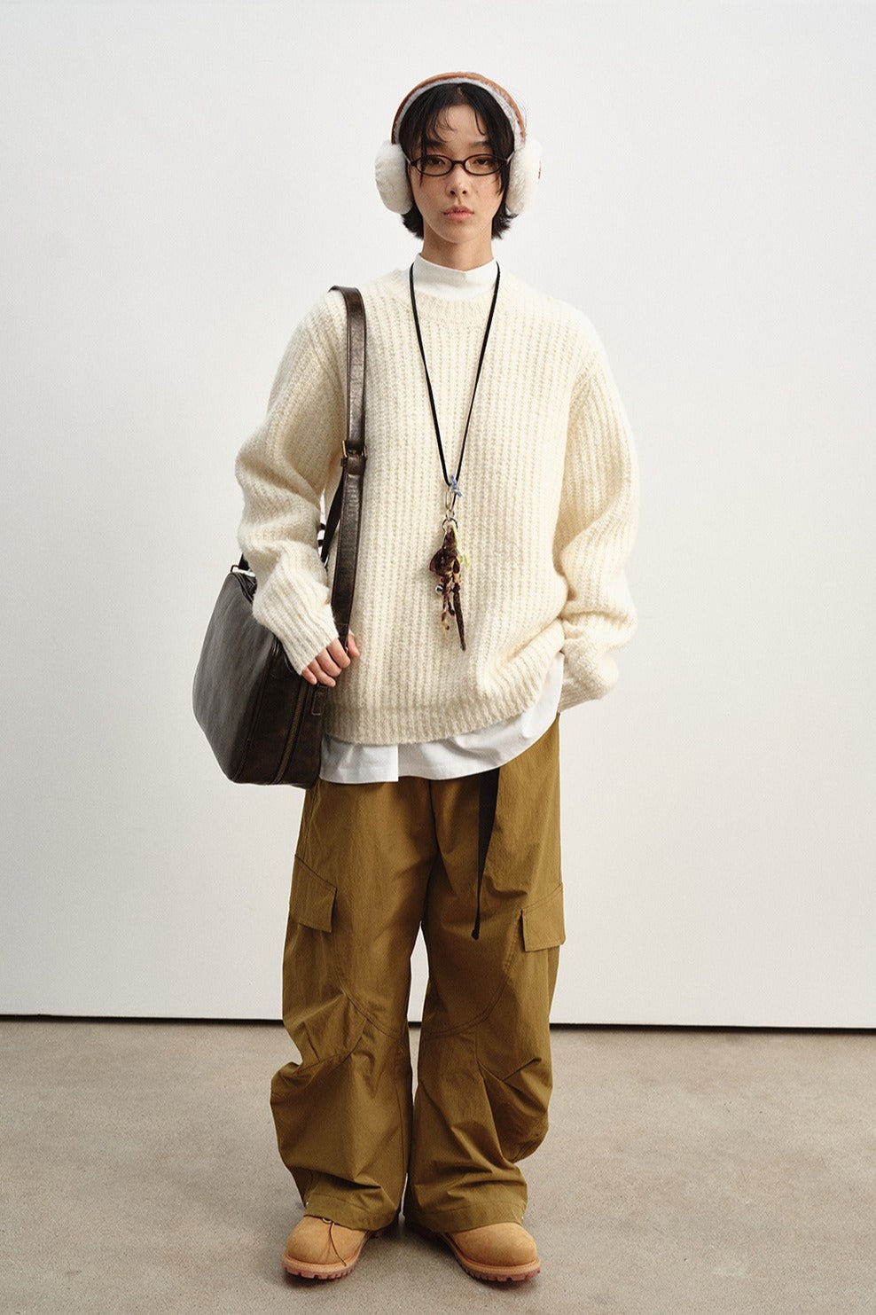Wool riched chunky knit texture sweater | 3 color