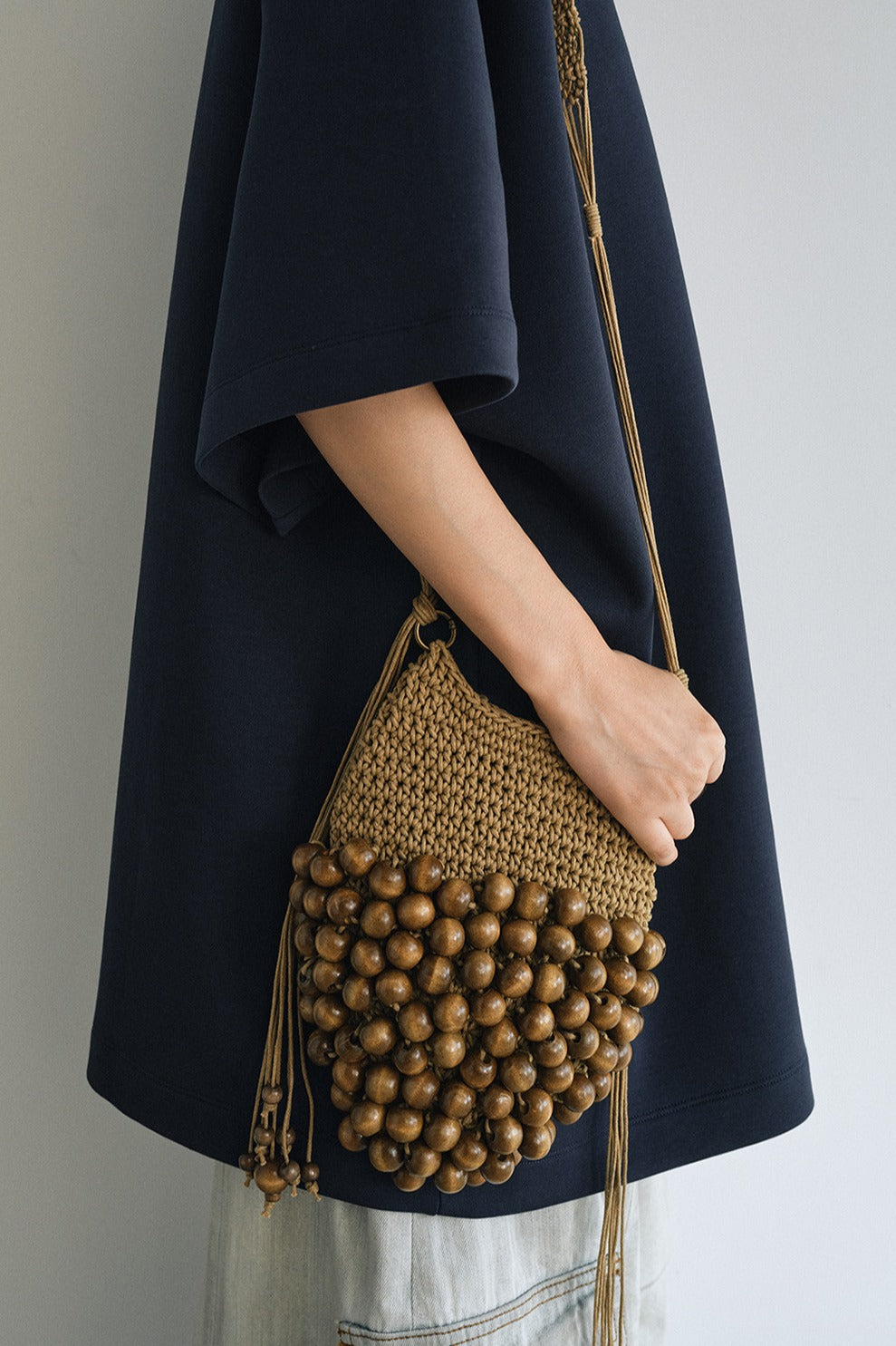 Trendy handwoven beads crossbody small bag | 2 color