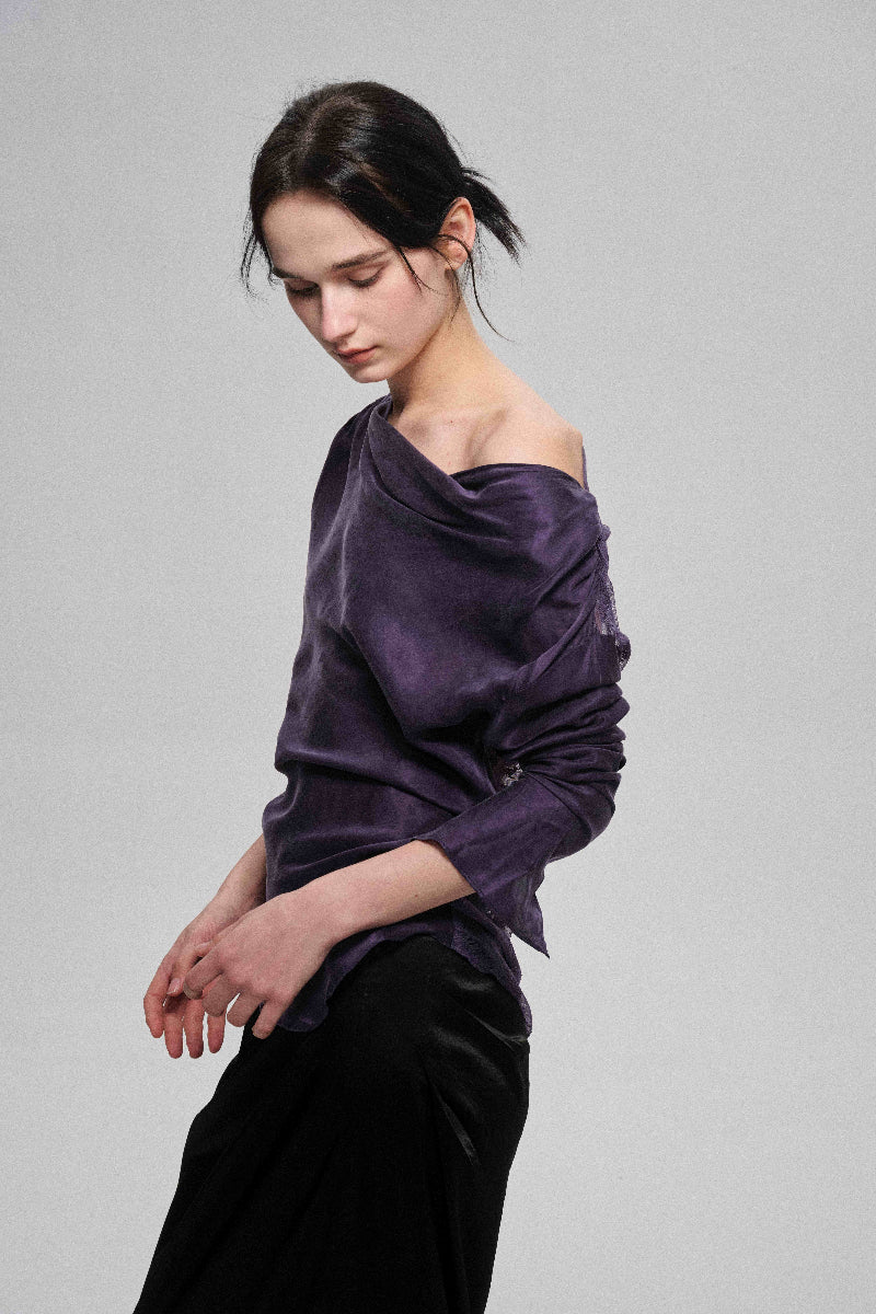 Viscose blend elegant sheer back top