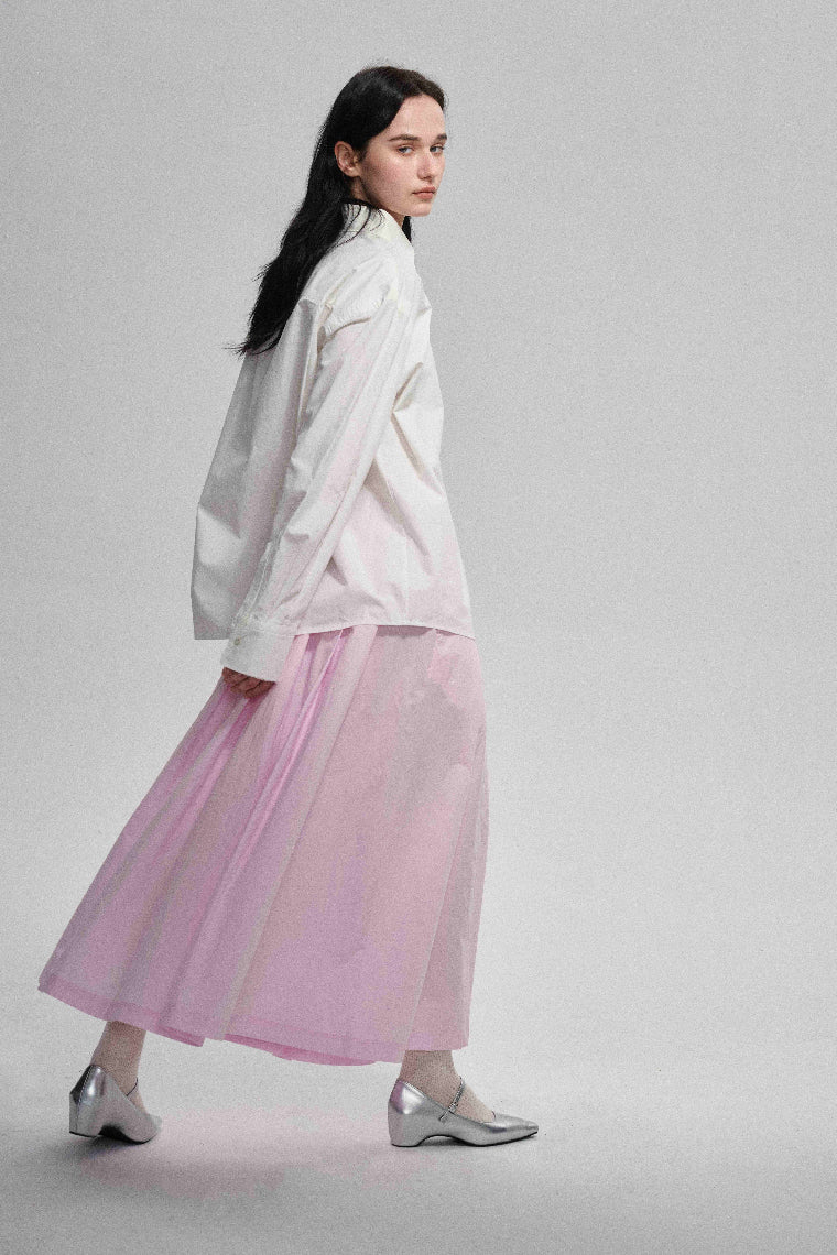 Jupe parapluie plissée style portefeuille 100 % coton